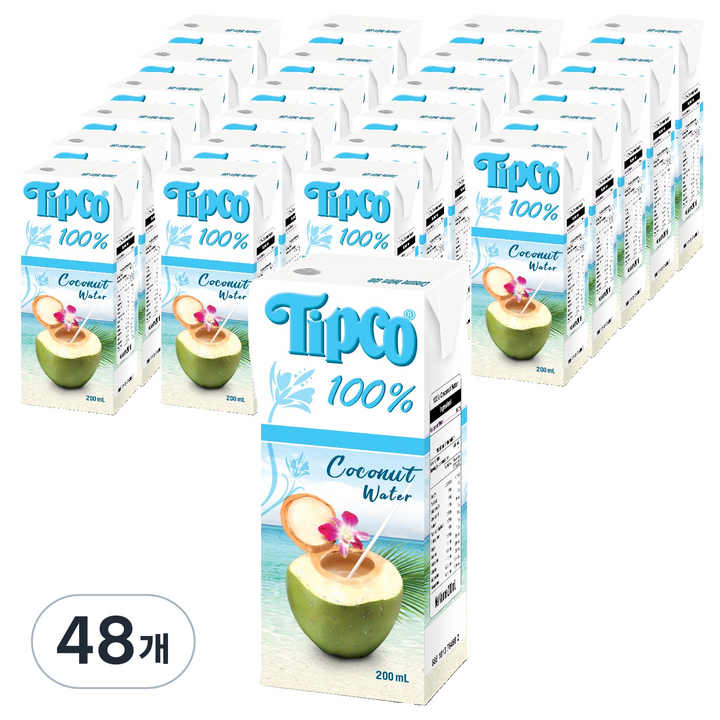 팁코 코코넛 워터, 200ml, 48개