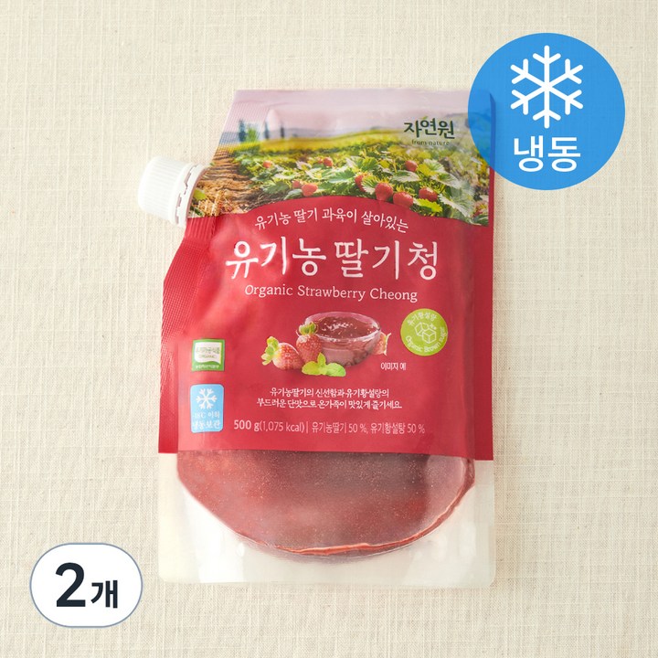 자연원 유기가공식품 인증 딸기청 (냉동), 500g, 2개