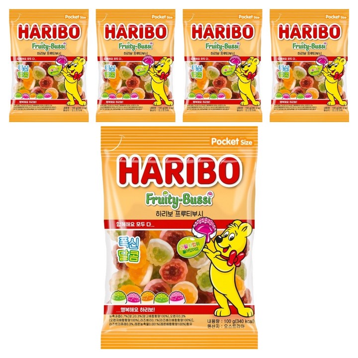 하리보 프루티 부시 젤리, 100g, 5개