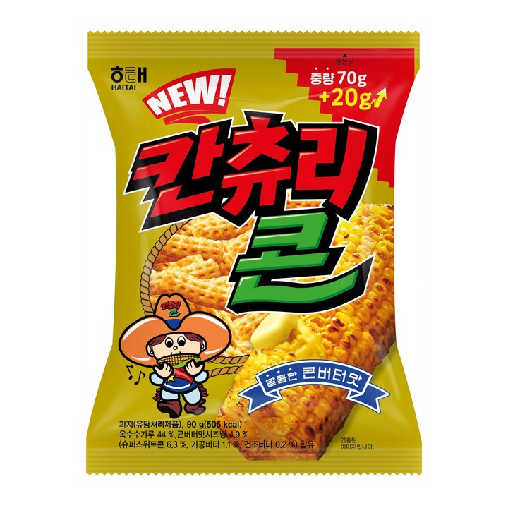 해태제과 뉴 칸츄리콘 콘버터맛, 90g, 1개