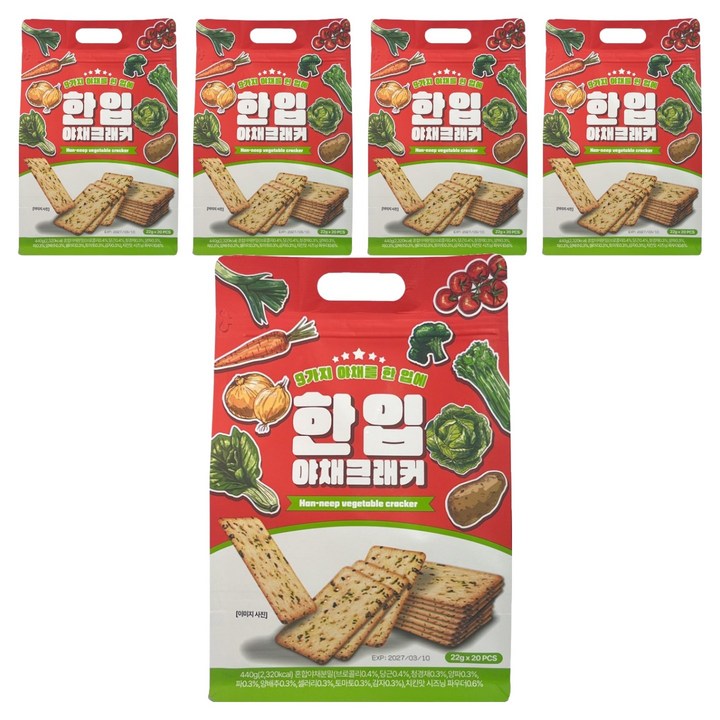 한입 야채크래커, 5개, 440g