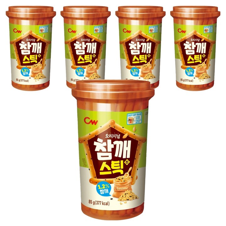 청우식품 참깨스틱 진, 85g, 5개