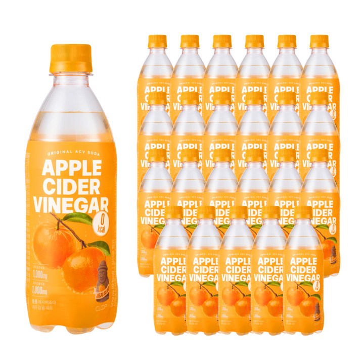 클룹 애사비소다 제주감귤 제로음료, 500ml, 24개