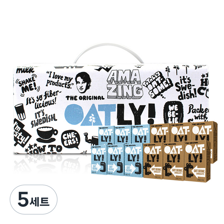 오틀리 오트 드링크 오리지날 250ml x 6p + 초콜릿 250ml x 6p 선물세트 3호, 5세트