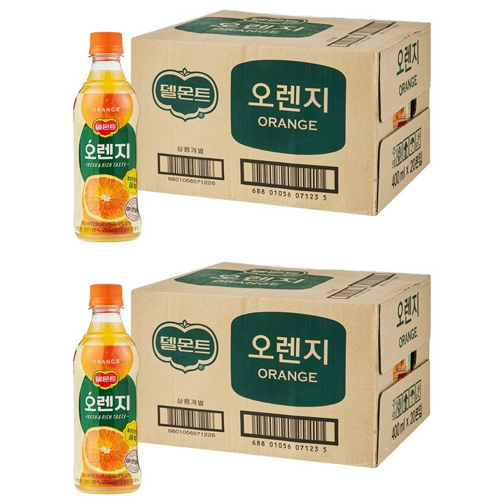 델몬트 오렌지, 400ml, 40개
