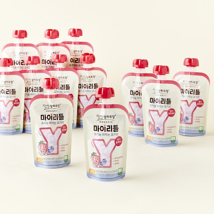 상하목장 유기농 인증 마이리틀 짜먹는 요구르트 딸기블루베리, 85g, 1개입, 12개