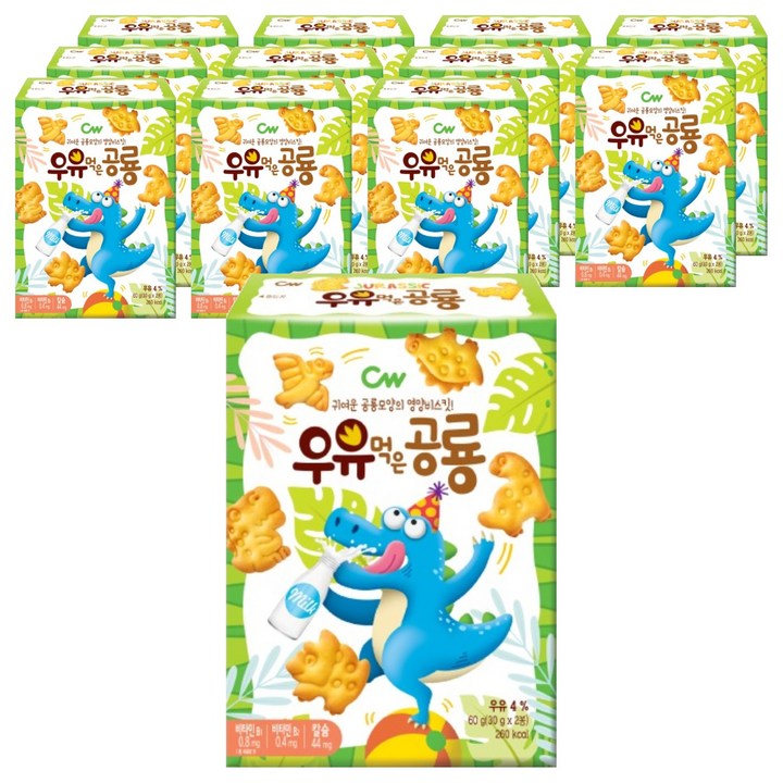 청우식품 우유먹은 공룡, 60g, 12개