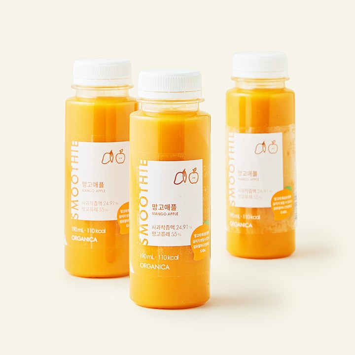 올가니카 망고애플 과채주스, 190ml, 3개