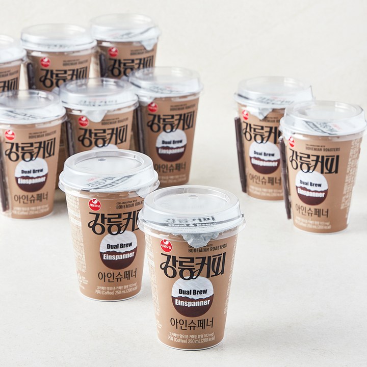 강릉커피 서울우유 듀얼브루 아인슈페너, 10개, 250ml