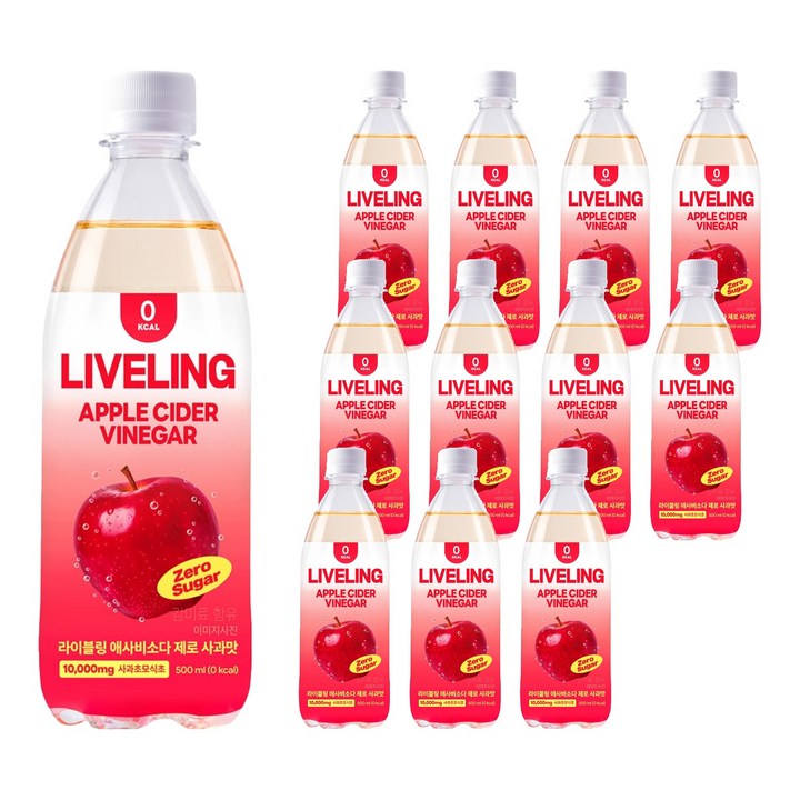 라이블링 애사비 소다 제로 사과맛, 500ml, 12개