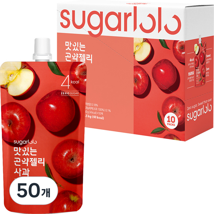 슈가로로 맛있는 곤약젤리 사과 10개입, 150g, 50개