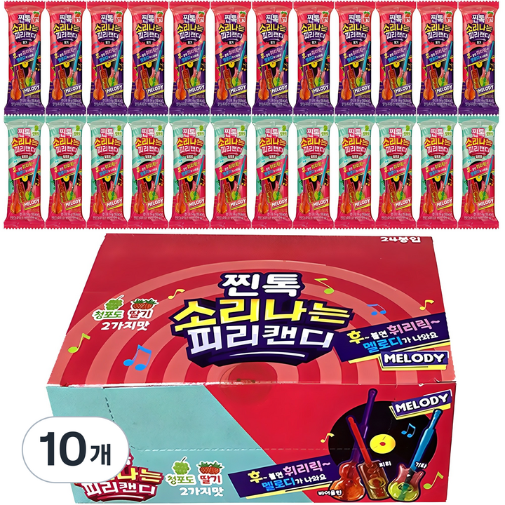 찐톡 소리나는 피리 캔디 24p, 336g, 10개