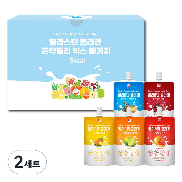 단디라이프 엘라스틴 콜라겐 곤약젤리 석류 5p + 망고 5p + 자몽 5p + 깔라만시 5p + 파인애플 5p, 3kg, 2세트