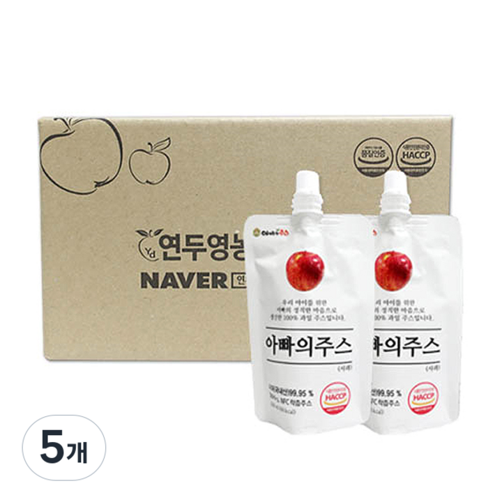 아빠의주스 청년농부 착한 사과즙 가정용, 100ml, 100개