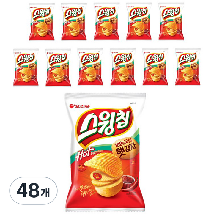 오리온 스윙칩 볶음고추장맛, 60g, 48개