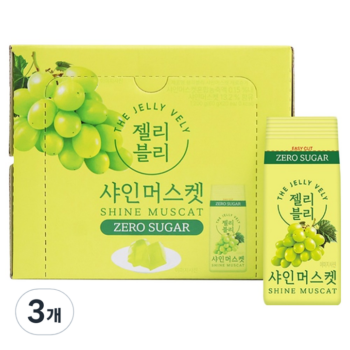 젤리블리 제로슈가 샤인머스켓 20개입, 1.2kg, 3개
