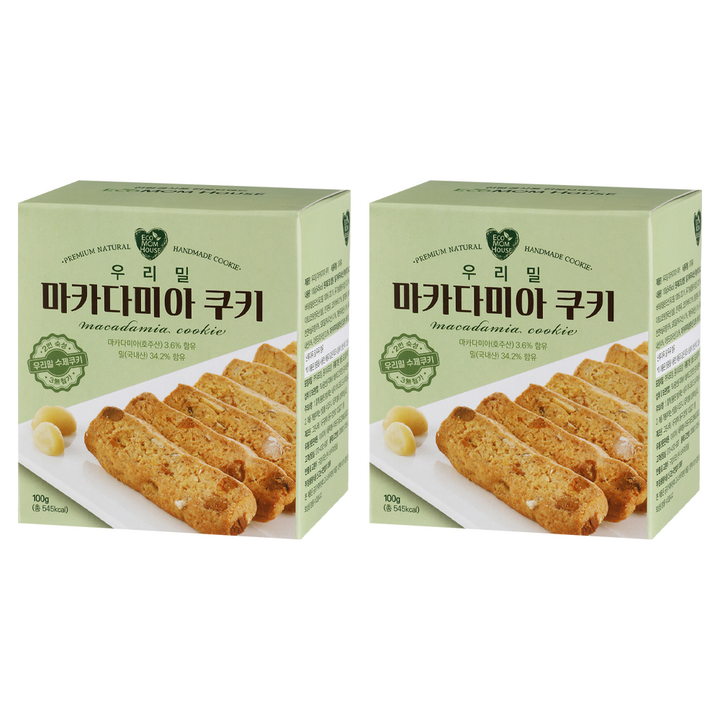 에코맘하우스 우리밀 마카다미아 쿠키, 2개, 100g