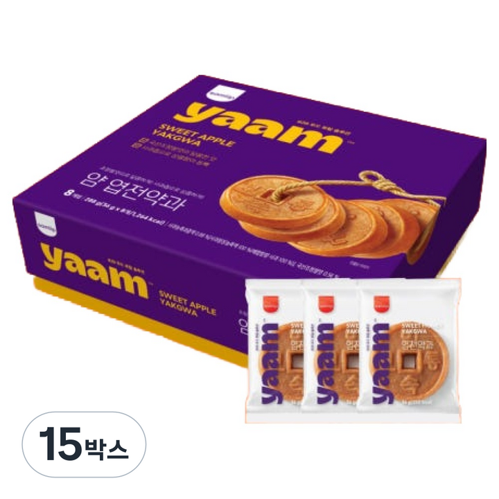 얌 삼립 엽전약과, 288g, 15박스
