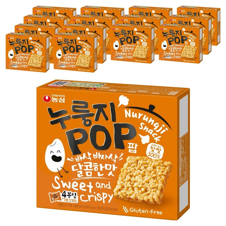 농심 누룽지팝, 142g, 15개