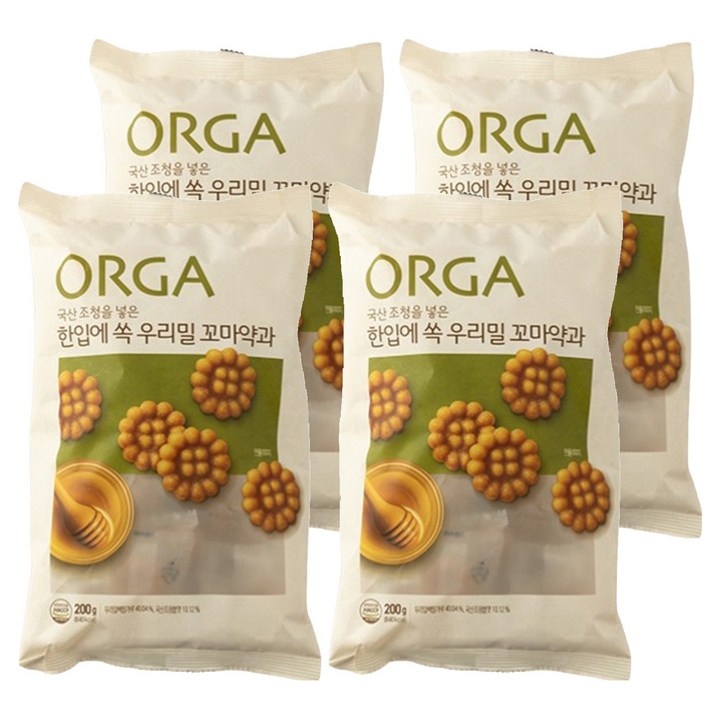 올가홀푸드 한입에 쏙 우리밀 꼬마약과, 200g, 4개