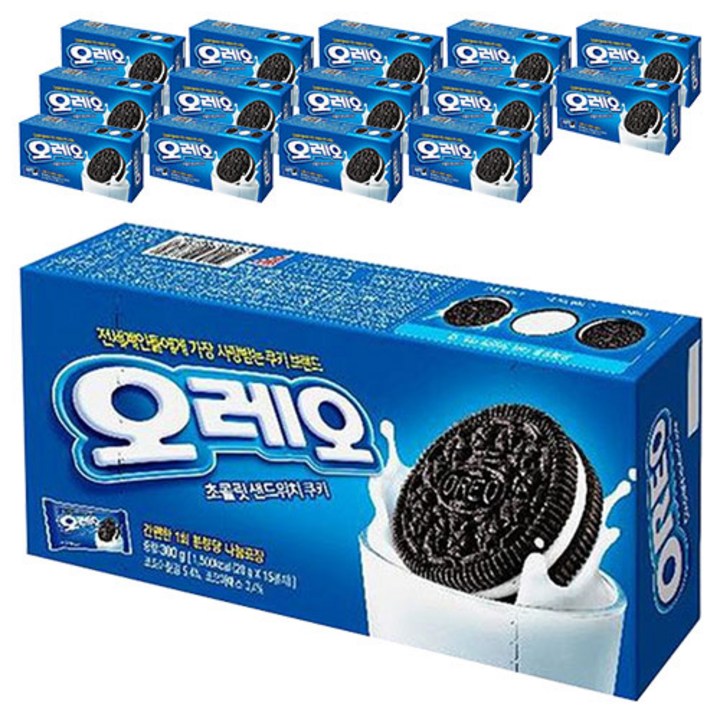 동서 오레오 화이트 샌드위치 쿠키, 300g, 15개