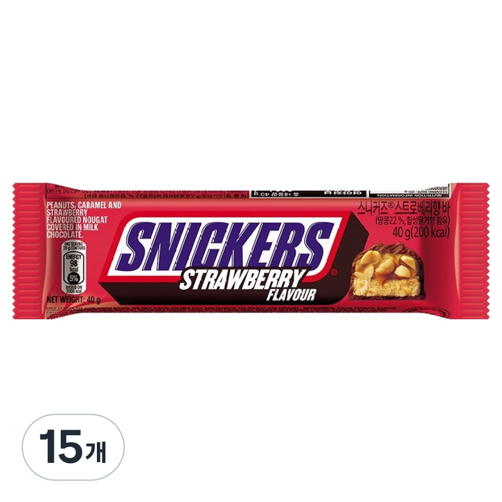 스니커즈 스트로베리향 바, 40g, 15개