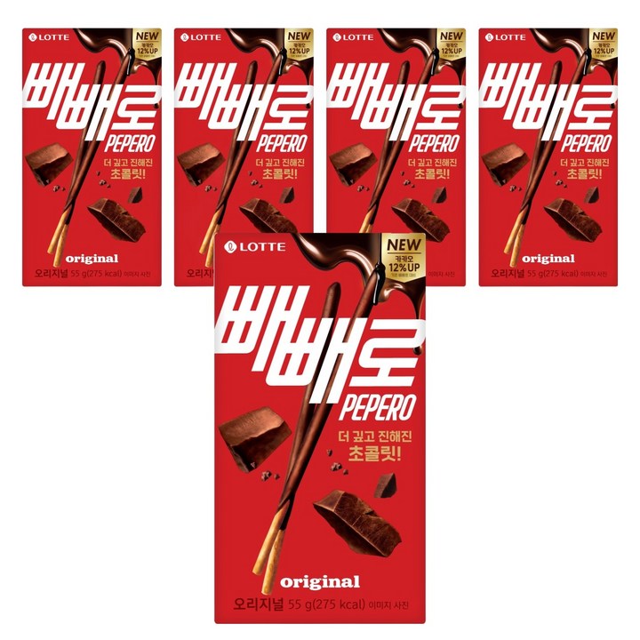 롯데웰푸드 빼빼로 초코, 55g, 5개