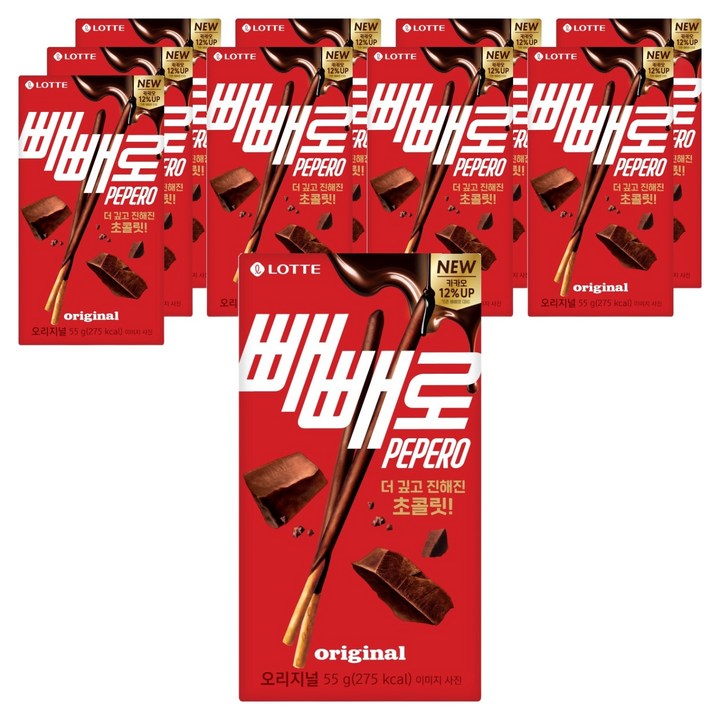 롯데웰푸드 빼빼로 초코, 55g, 10개