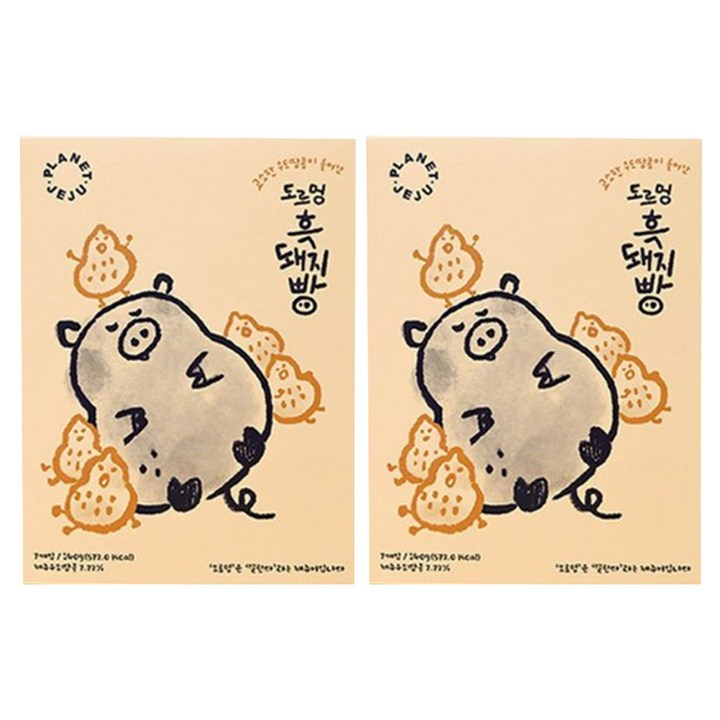 에코제이푸드 제주 도르멍 흑돼지빵 7p, 2개, 140g