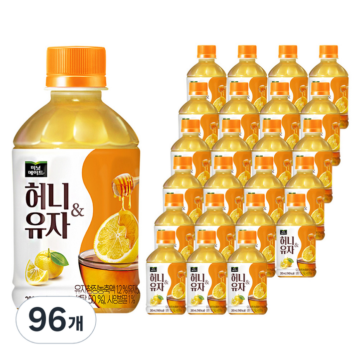 미닛메이드 허니유자, 280ml, 96개