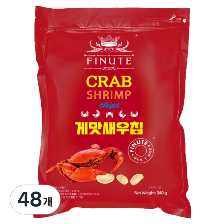 피뉴트 게맛 새우칩 과자, 48개, 240g