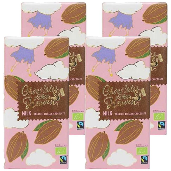 초콜릿프롬헤븐 유기농 밀크 초콜릿, 100g, 4개