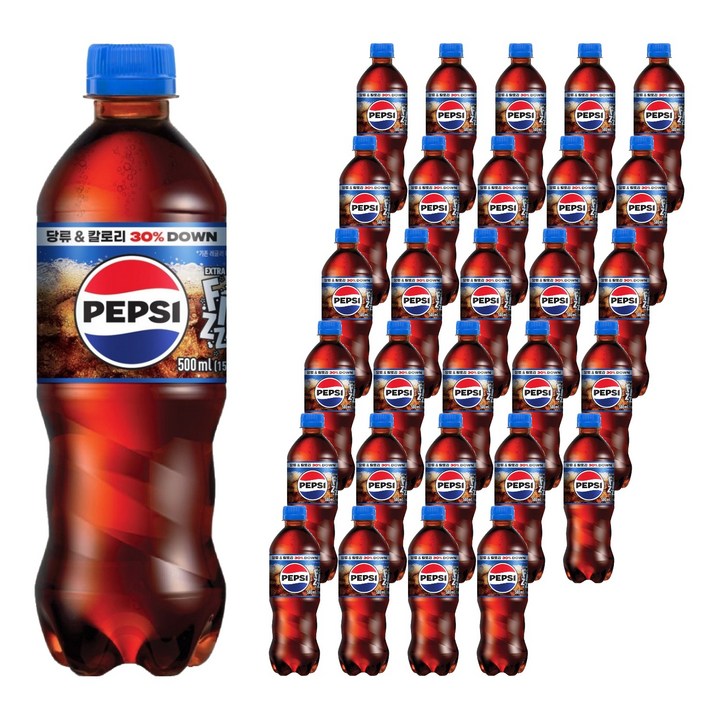 펩시 엑스트라 피즈 탄산음료, 30개, 500ml