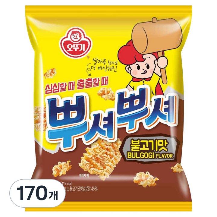 오뚜기 뿌셔뿌셔 불고기맛, 90g, 170개