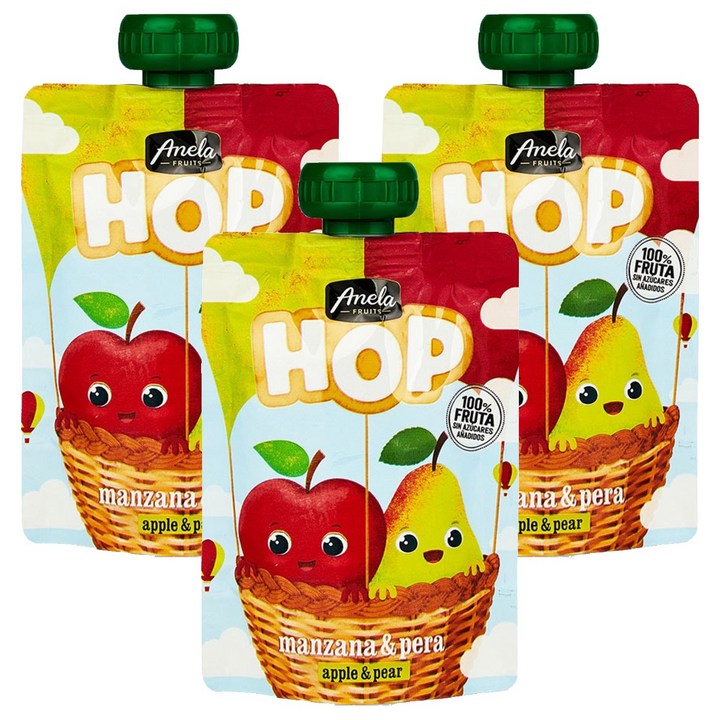 아넬라 HOP 과일 퓨레, 100g, 3개, 혼합맛(사과/사과배)