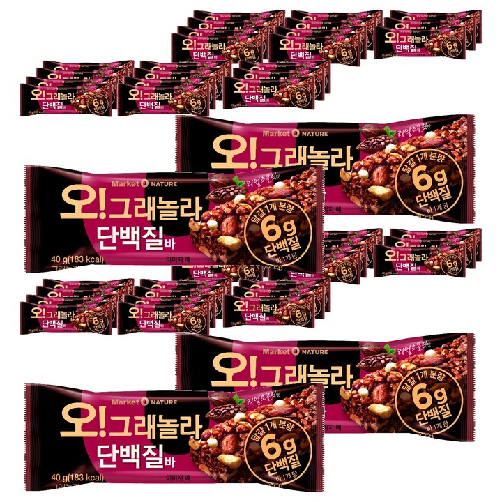 마켓오네이처 오 그래놀라 단백질바, 40g, 48개