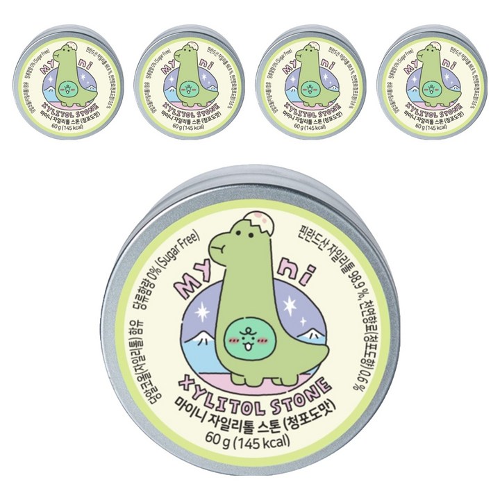 마이니 자일리톨 스톤 청포도맛, 60g, 5개