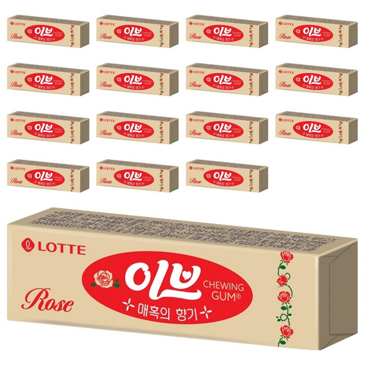 롯데웰푸드 이브로즈 껌, 26g, 16개