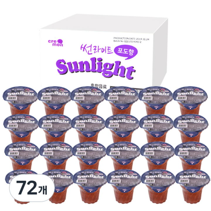 썬라이트 젤리푸딩 포도, 180ml, 72개