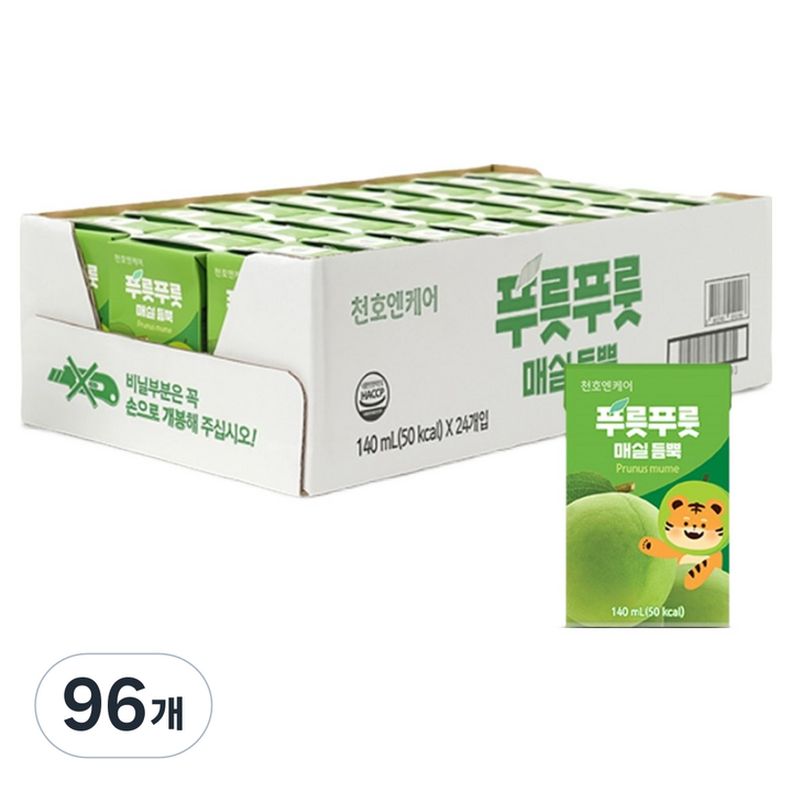천호엔케어 푸릇푸릇 매실 듬뿍 어린이 주스, 140ml, 96개