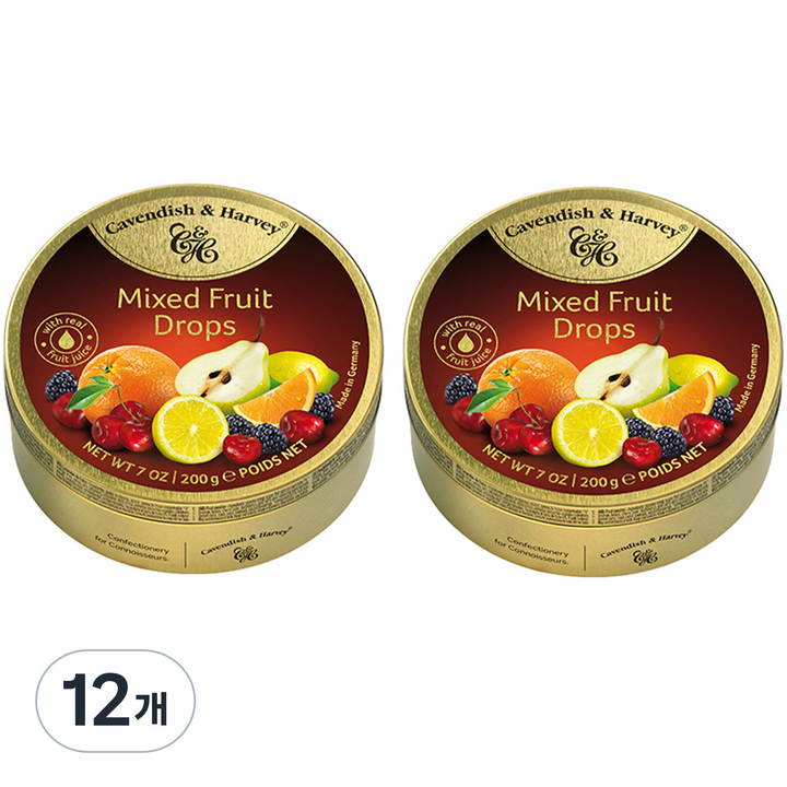 캐빈디쉬앤하비 캔디 종합 과일맛, 200g, 12개