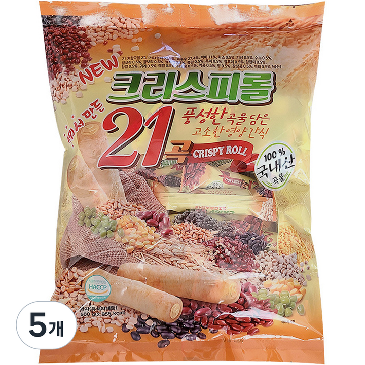 곡물로 만든 뉴 크리스피롤 21곡, 500g, 5개