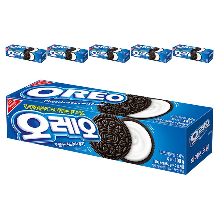 오레오 화이트 크림, 100g, 6개