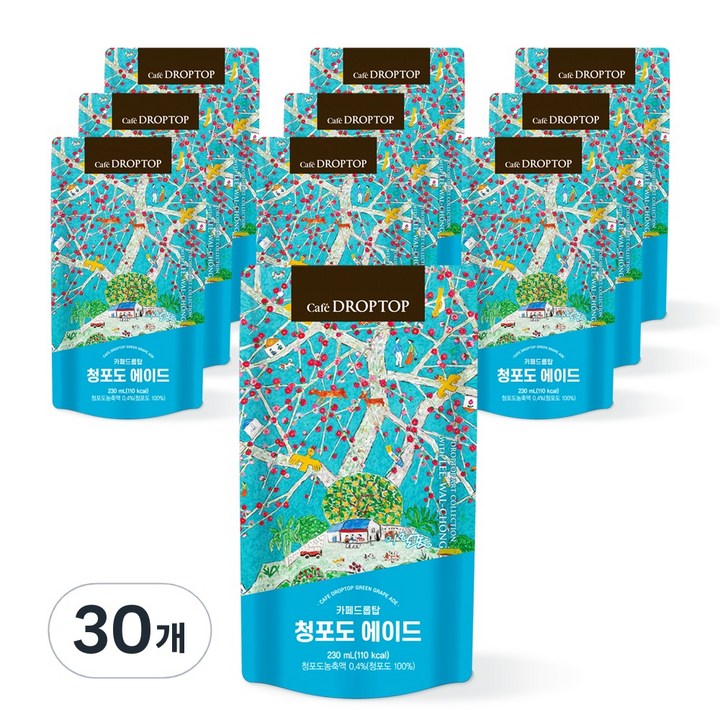 드롭탑 청포도 에이드, 230ml, 30개