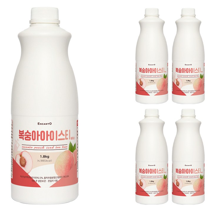 엔칸토 복숭아 아이스티 베이스, 5개, 1.8kg