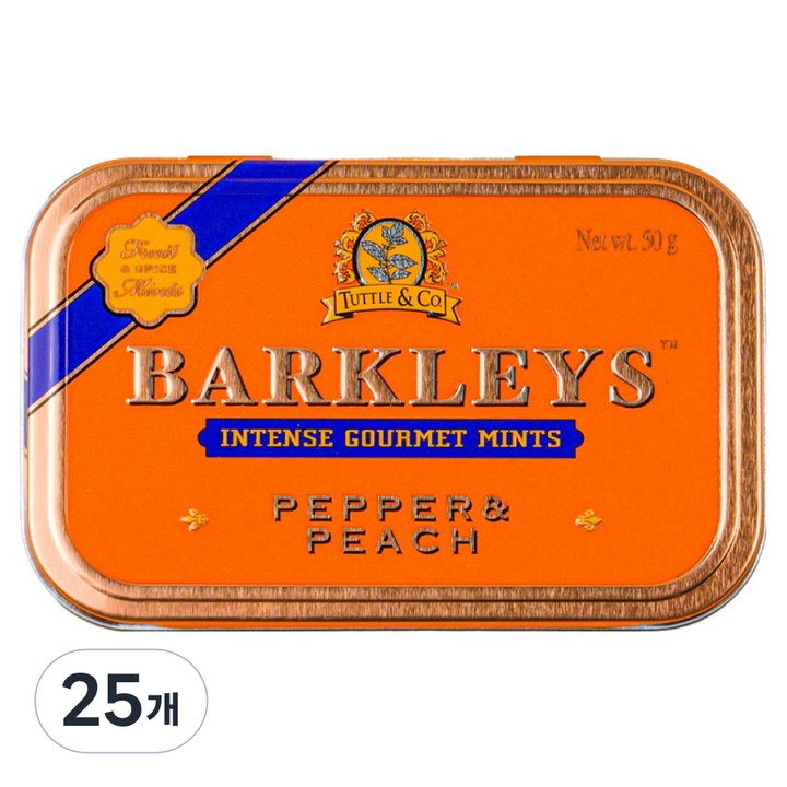 바클리즈 민트 페퍼 & 피치 캔디 틴, 25개, 민트/박하, 50g