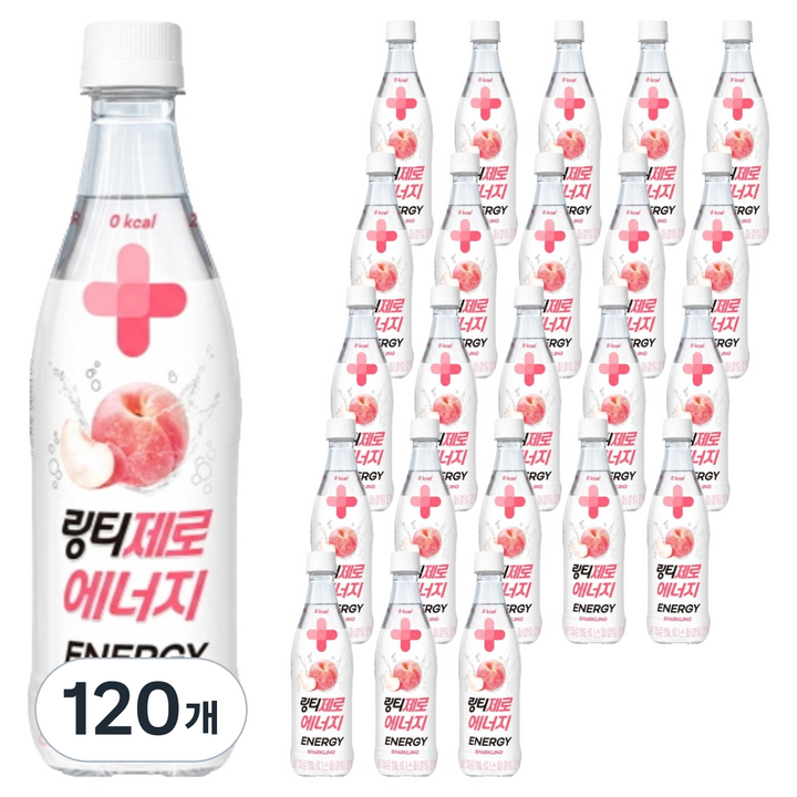 링티 제로 에너지 스파클링 피치맛, 120개, 500ml