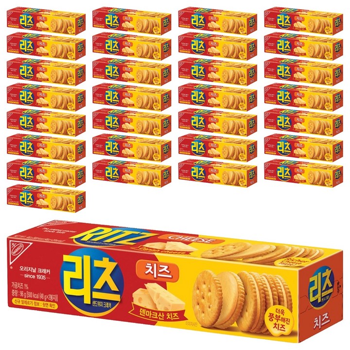 리츠 샌드위치 크래커 치즈, 96g, 30개
