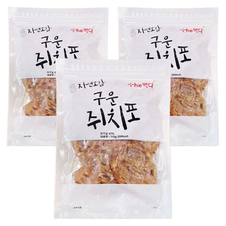 더먹다 자연오감 구운쥐치포 15마리, 145g, 3개
