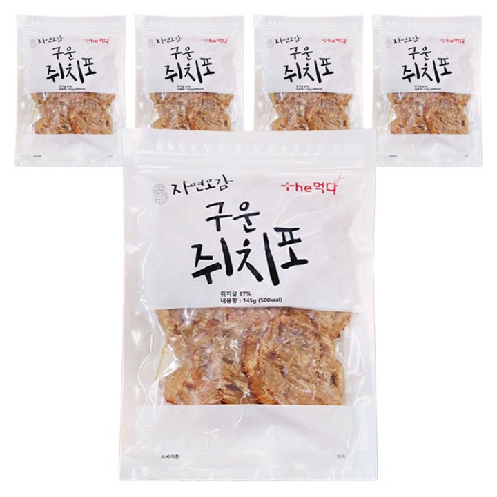 더먹다 자연오감 구운쥐치포 15마리, 145g, 5개